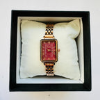 Women Tank rose gold watch