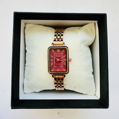 Women Tank rose gold watch