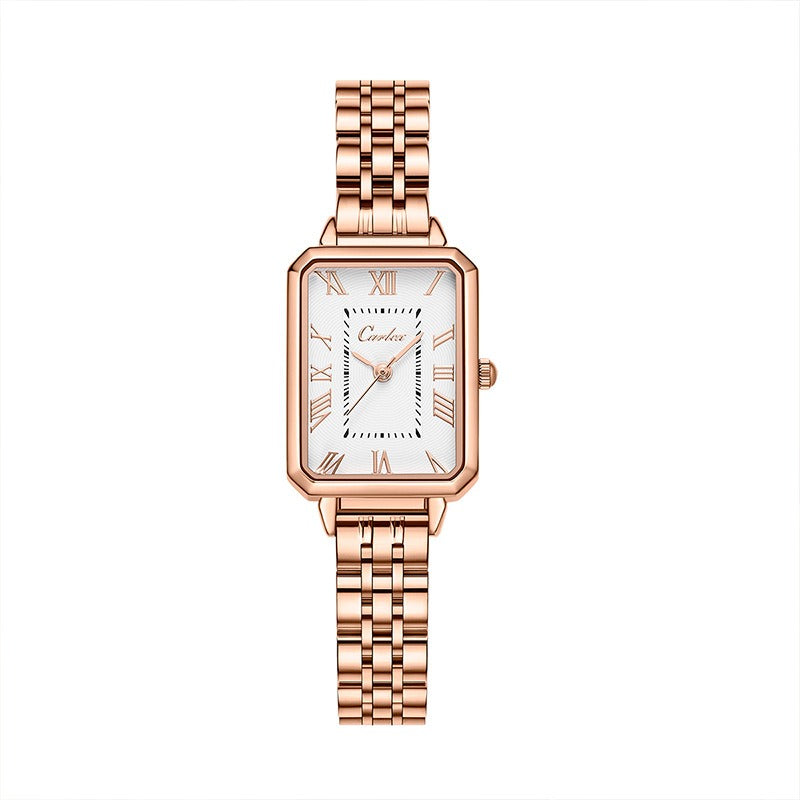 Women Tank rose gold watch
