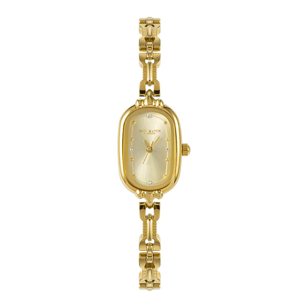 Women vintage gold watch Bracelet Watch Gold Oval Face 