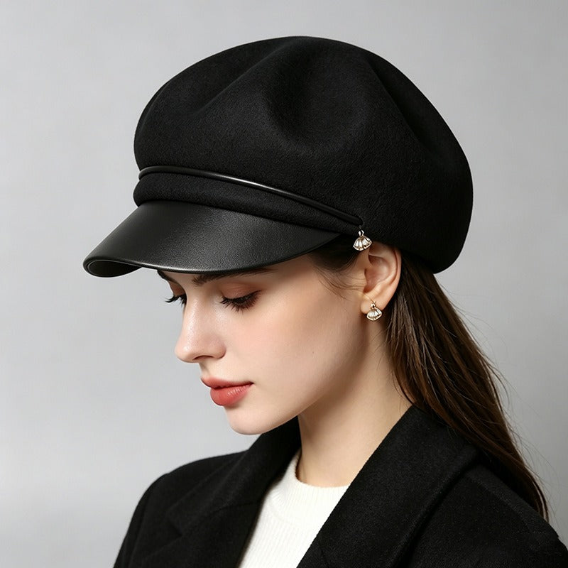 Women's Wool Baker Boy Hat-Grainvity