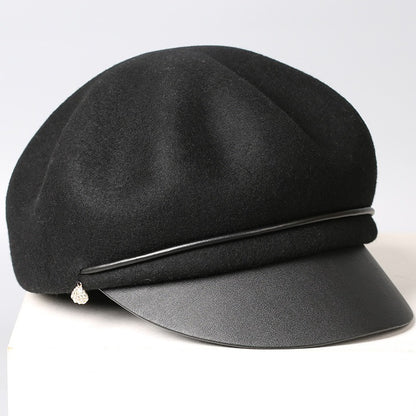 Women's Wool Baker Boy Hat-Grainvity