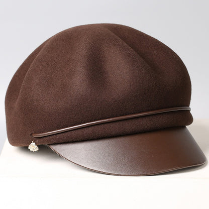 Women's Wool Baker Boy Hat-Grainvity