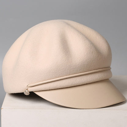 Women's Wool Baker Boy Hat-Grainvity