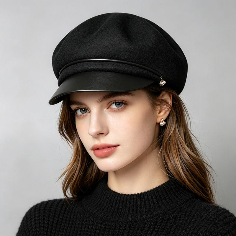 Women's Wool Baker Boy Hat-Grainvity