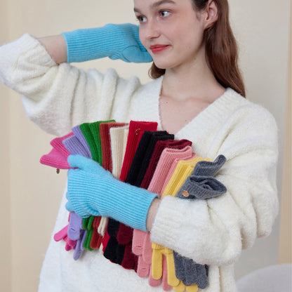 Women’s multicolor wool gloves-Grainvity