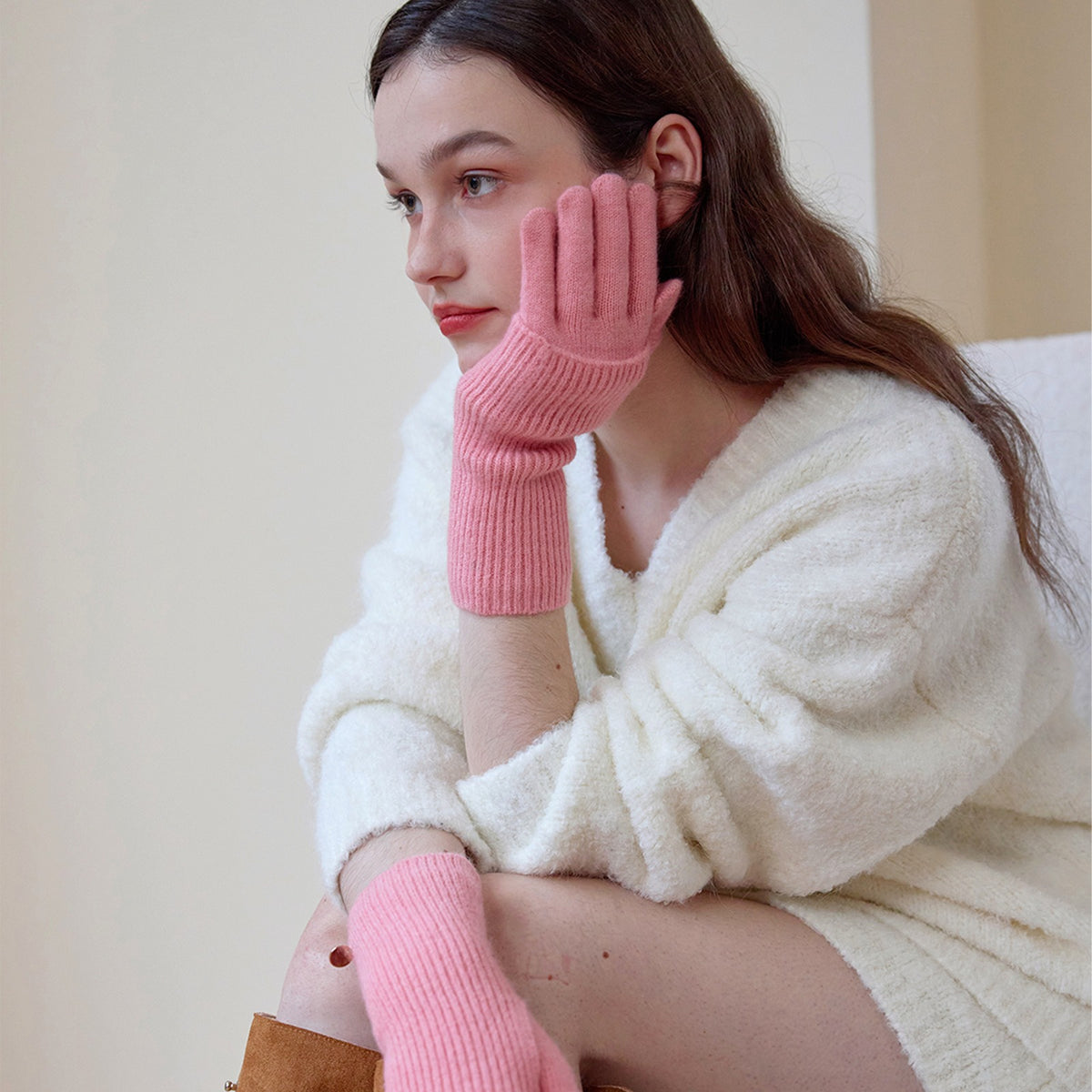 Women’s multicolor wool gloves-Grainvity