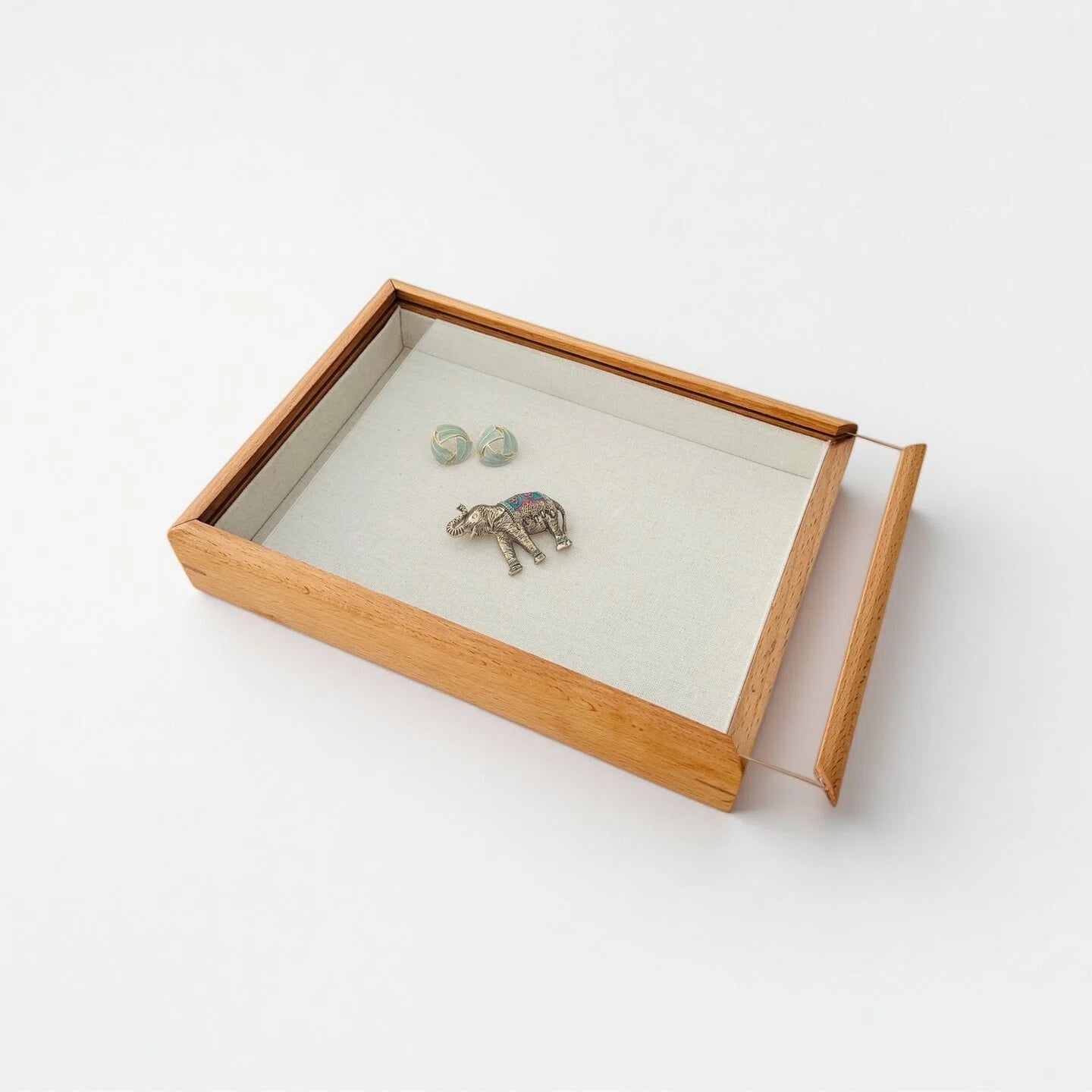 wood Storage box with Clear lid