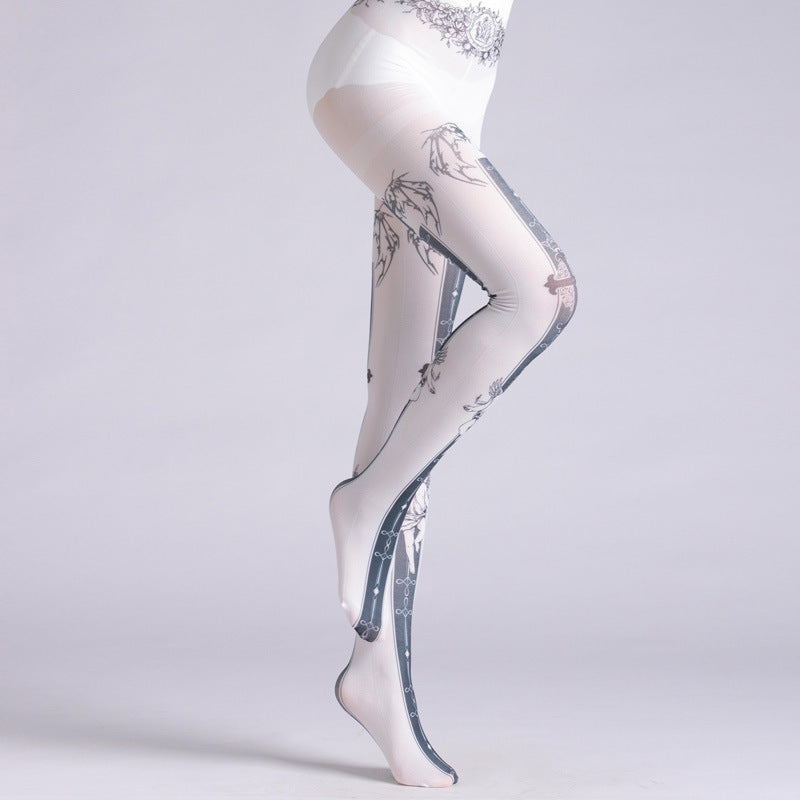 Angel & Evil Gothic Tights with high elasticity, perfect for parties, cosplay, events, and street fashion