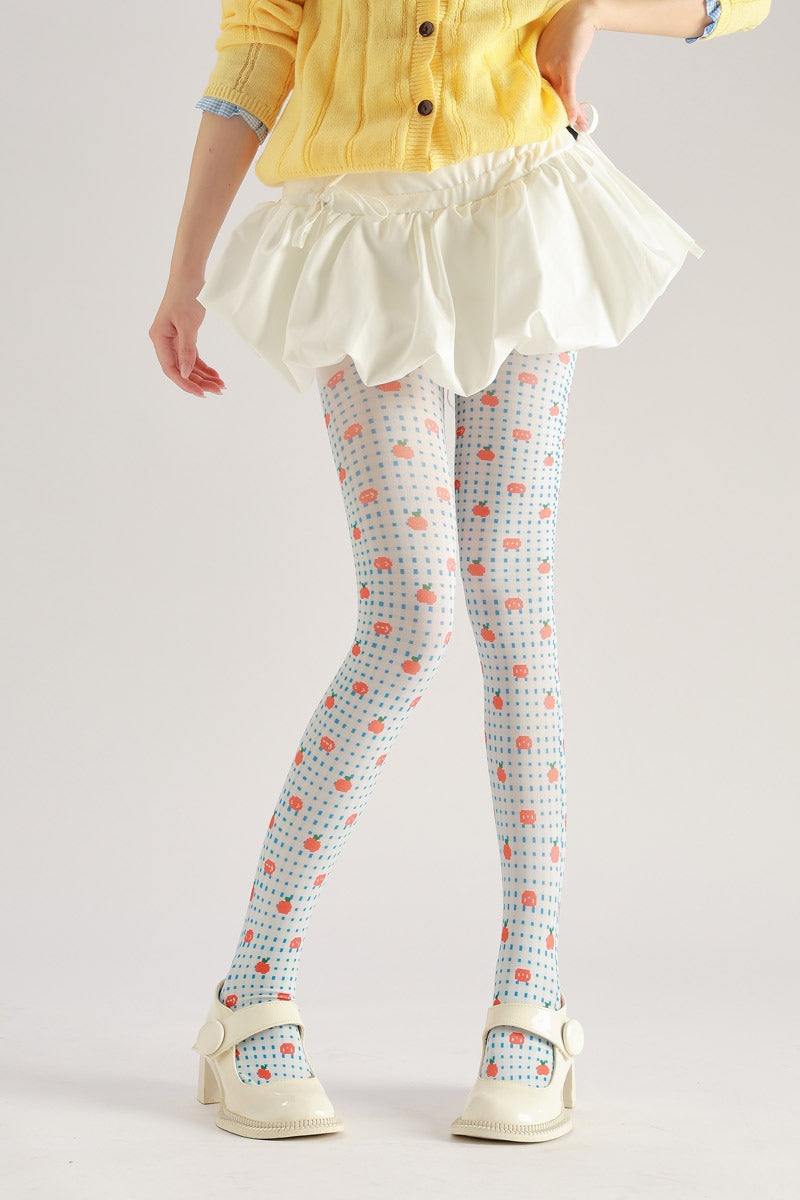 Apple Dots Women Tights with high elasticity and shaping fit, suitable for events, cosplay, street style, and gifting girls at Christmas