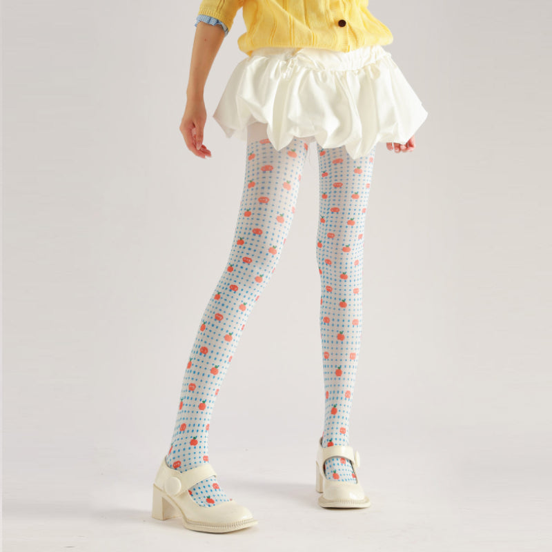 Apple Dots Women Tights with high elasticity and shaping fit, suitable for events, cosplay, street style, and gifting girls at Christmas