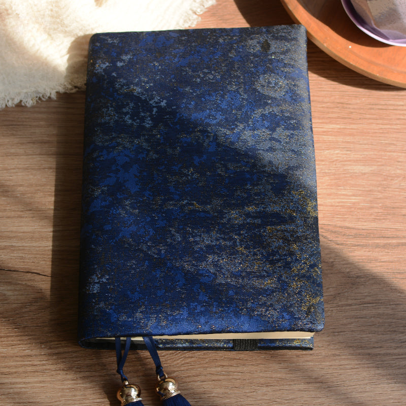 Fabric Notebook / Book Cover Dark Blue