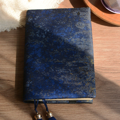 Fabric Notebook / Book Cover Dark Blue