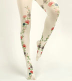 Opaque Floral Bride Tights with high elasticity and compression,shaping fit and ideal for weddings, parties, ethnic outfits, and street fashion