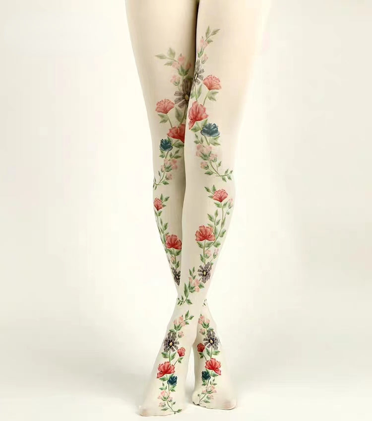 Floral Bride Tights Opaque-Grainvity