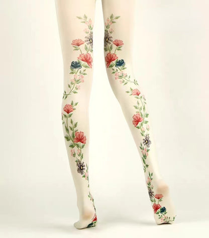 Floral Bride Tights Opaque-Grainvity