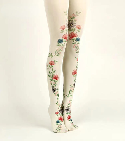 Floral Bride Tights Opaque-Grainvity