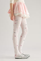 Bunny Bow Tights with high elasticity and shaping fit, suitable for events, cosplay, street style, and gifting girls at Christmas