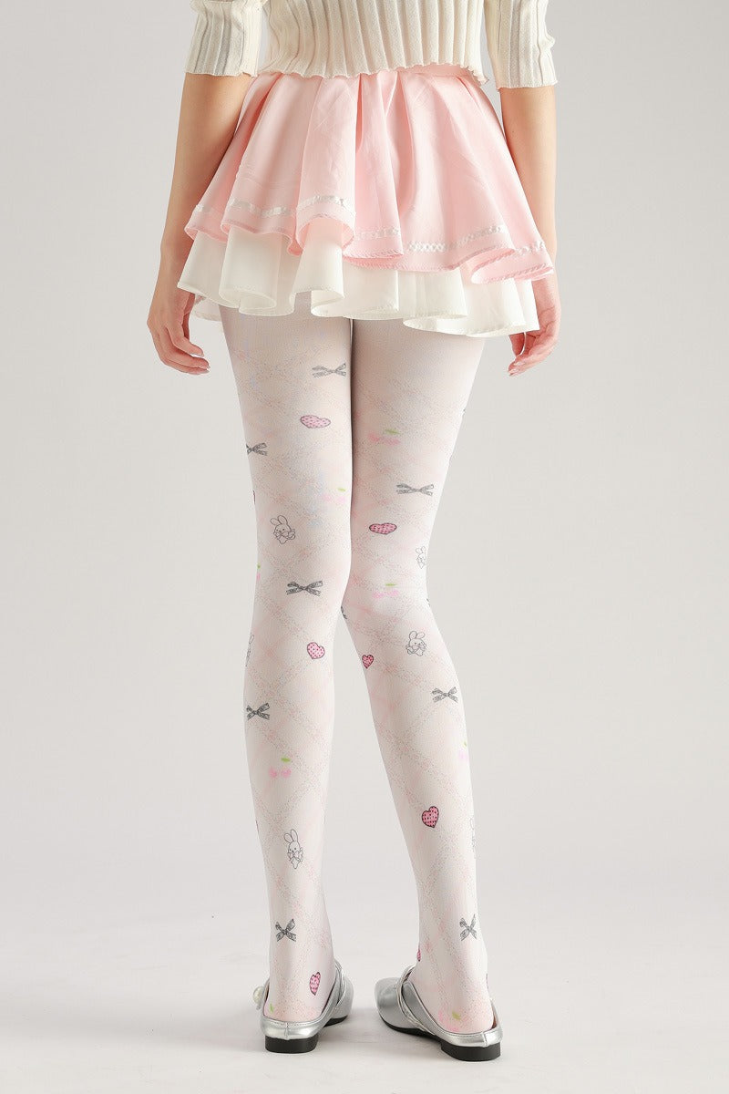 Bunny Bow Tights with high elasticity and shaping fit, suitable for events, cosplay, street style, and gifting girls at Christmas