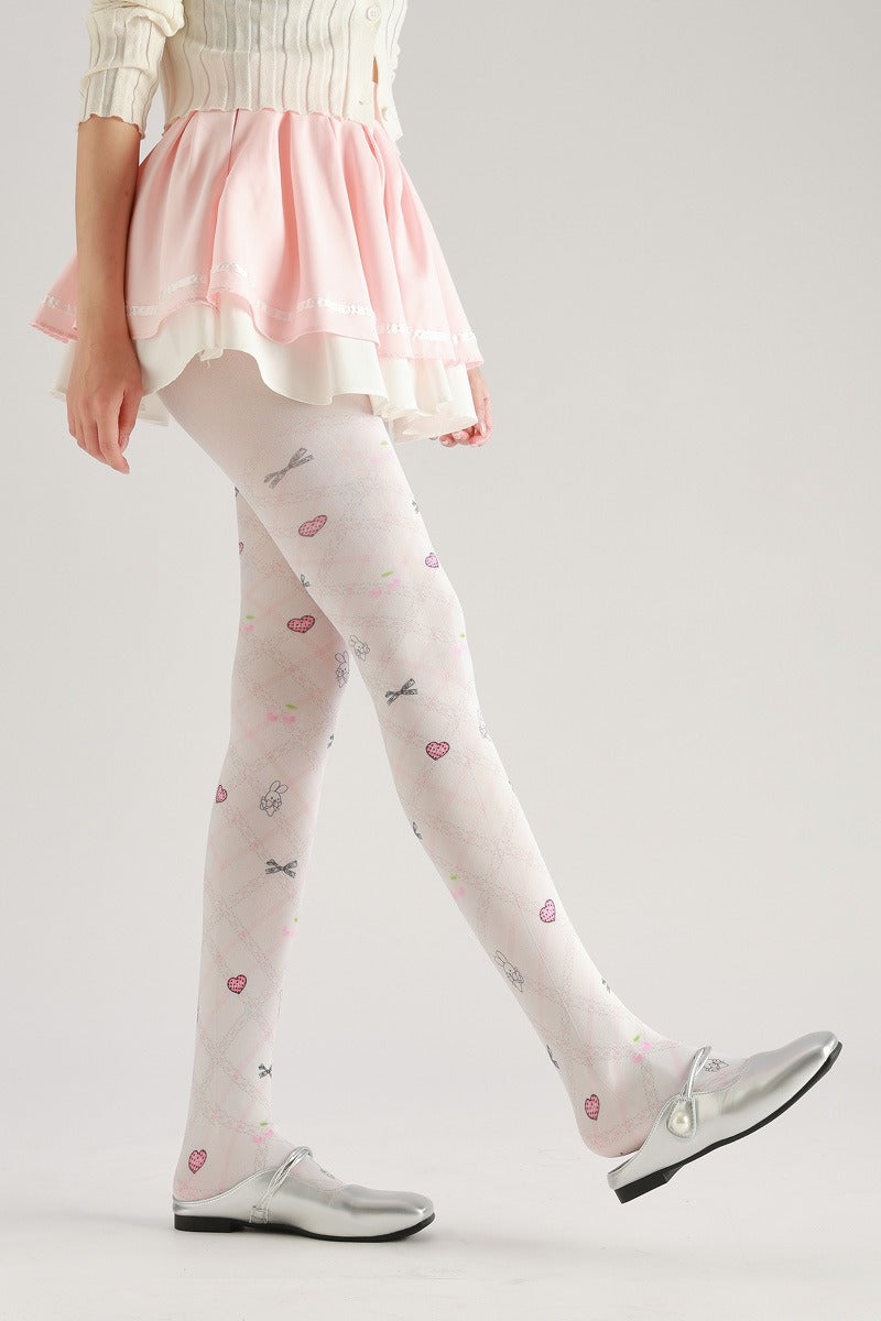 Bunny Bow Tights with high elasticity and shaping fit, suitable for events, cosplay, street style, and gifting girls at Christmas