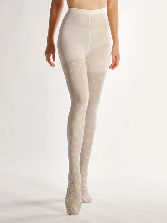 Butterfly Nude Opaque Tights with high elasticity and compression,shaping fit and ideal for weddings, parties, ethnic outfits, and street fashion