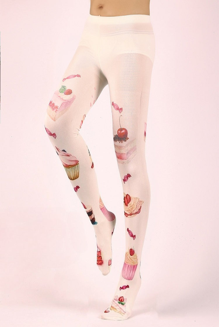 Cupcake Tights with high elasticity and shaping fit, suitable for events, cosplay, street style, and gifting girls at Christmas