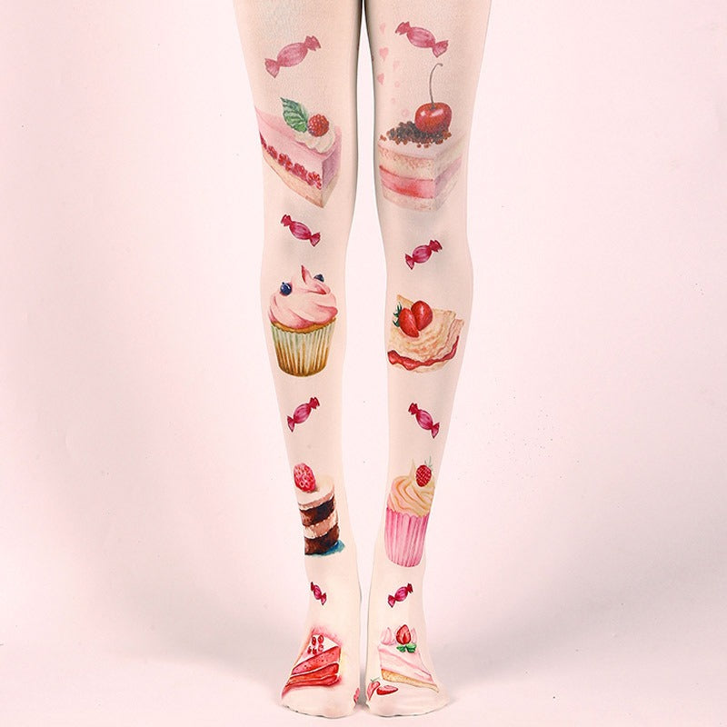 Cupcake Tights with high elasticity and shaping fit, suitable for events, cosplay, street style, and gifting girls at Christmas
