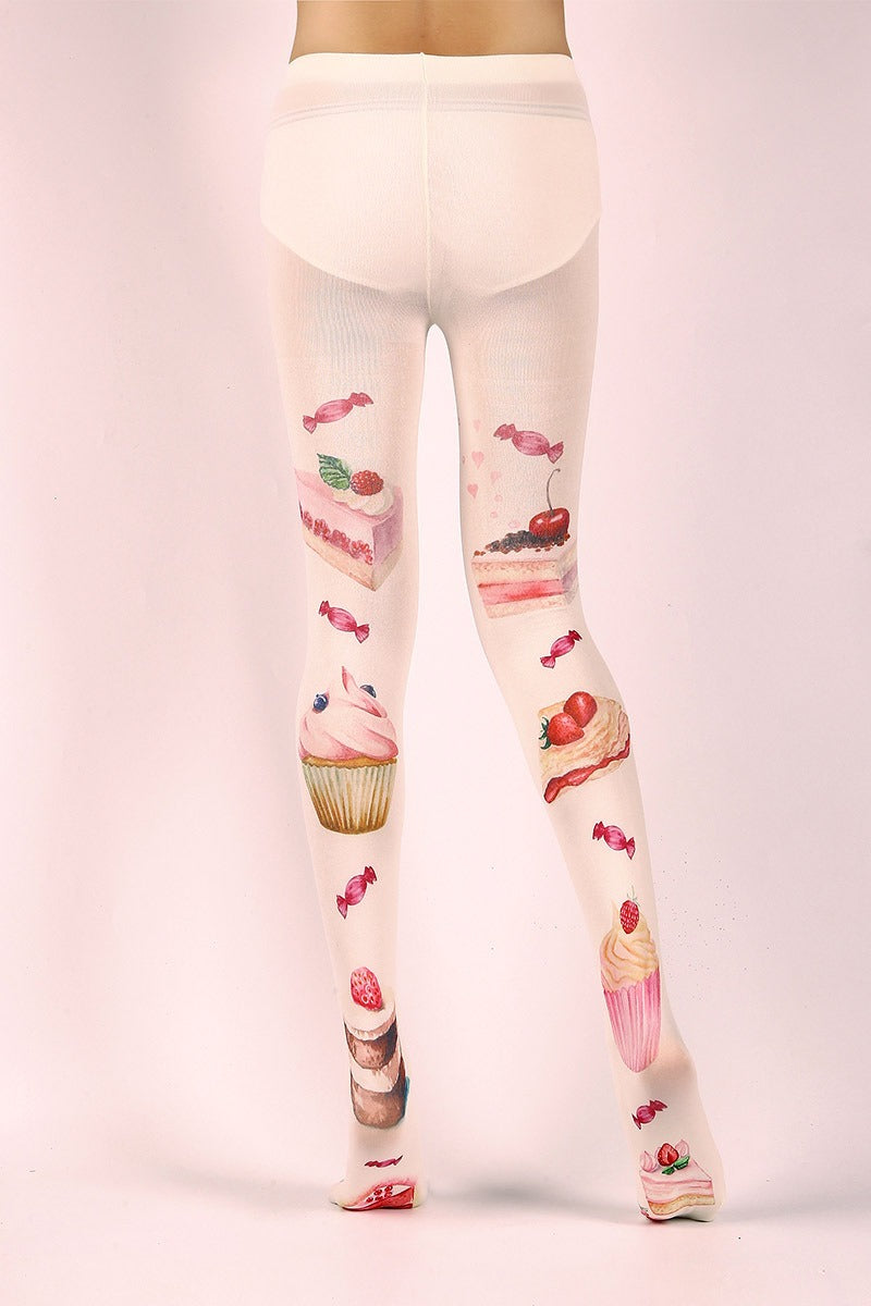 Cupcake Tights with high elasticity and shaping fit, suitable for events, cosplay, street style, and gifting girls at Christmas