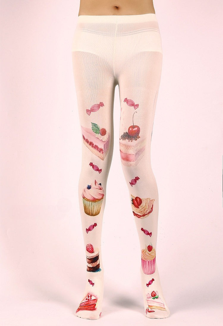 Cupcake Tights with high elasticity and shaping fit, suitable for events, cosplay, street style, and gifting girls at Christmas