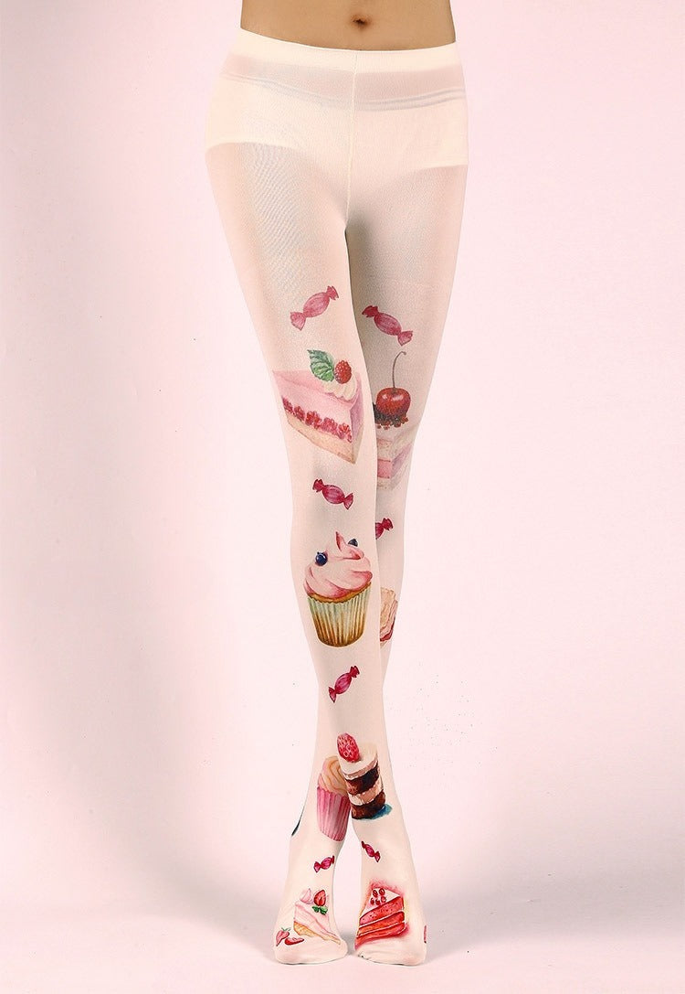 Cupcake Tights with high elasticity and shaping fit, suitable for events, cosplay, street style, and gifting girls at Christmas