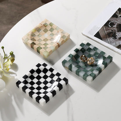 Checkered Marble Storage Tray-Grainvity