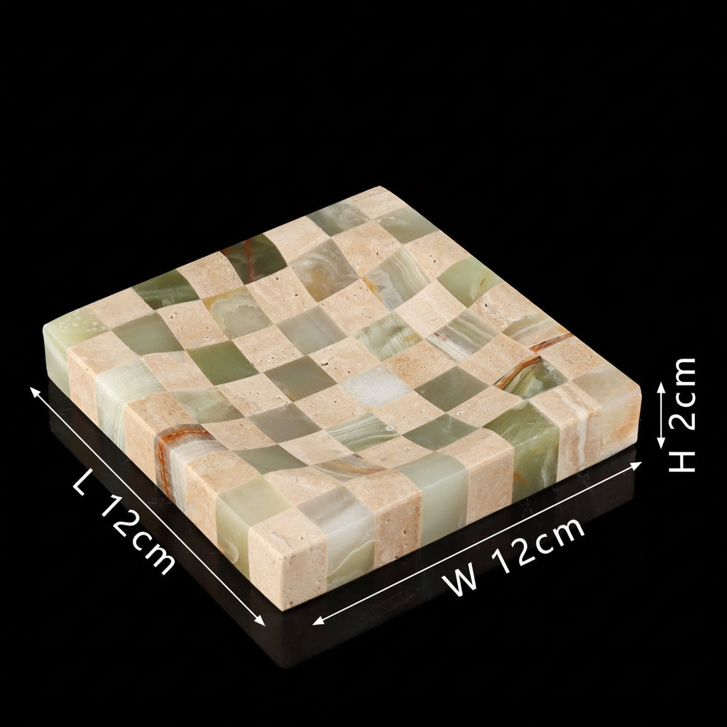 Checkered Marble Storage Tray-Grainvity