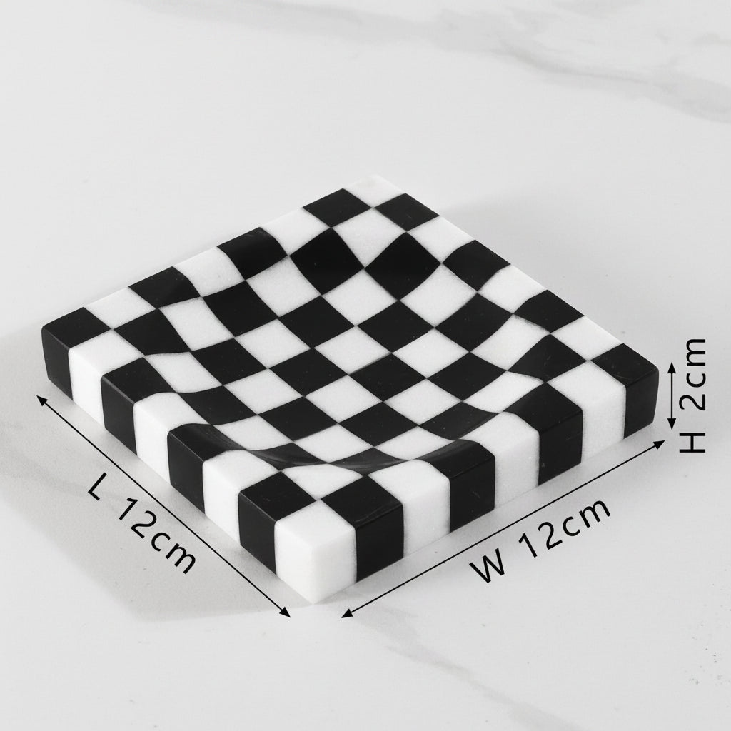 Checkered Marble Storage Tray-Grainvity