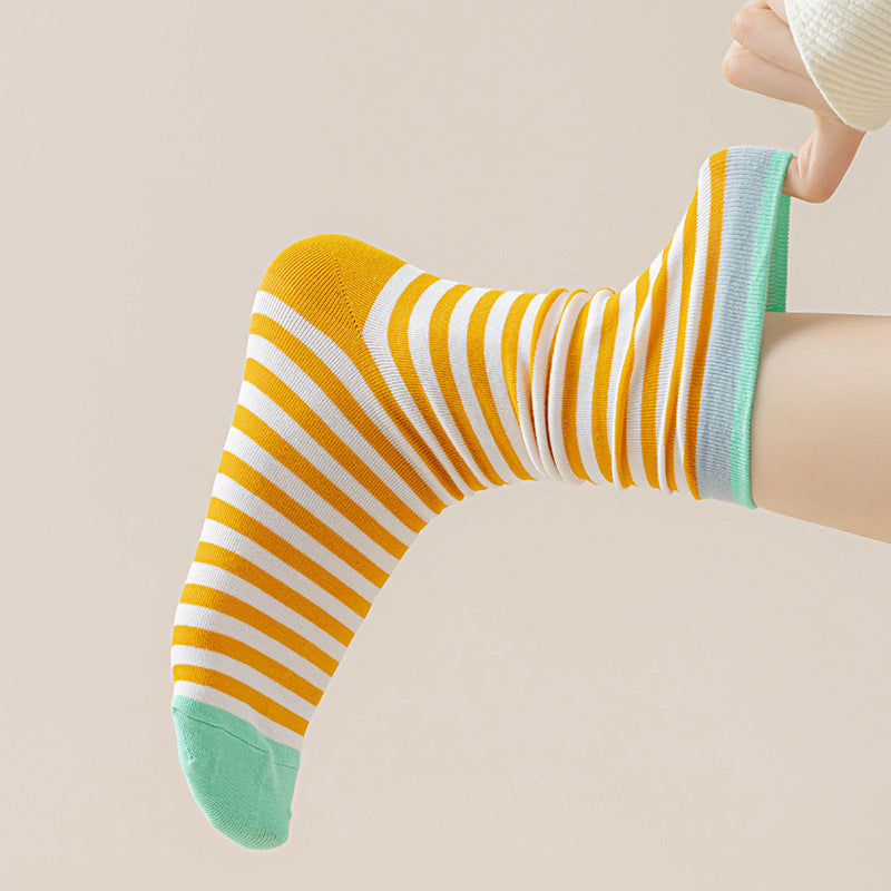 Colourful Strip Socks-Grainvity