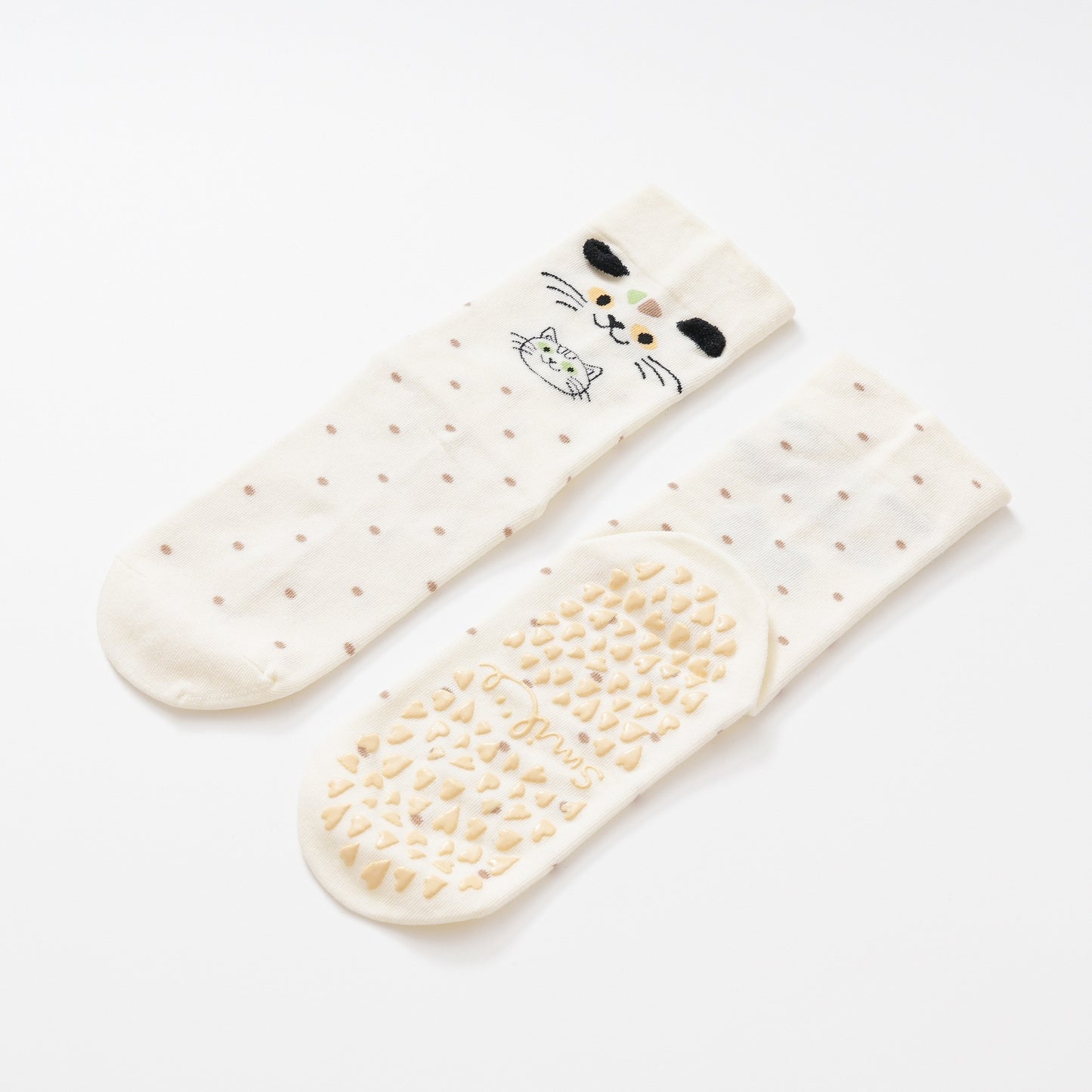 Cute Cat Polka Dot Yoga Socks-Grainvity