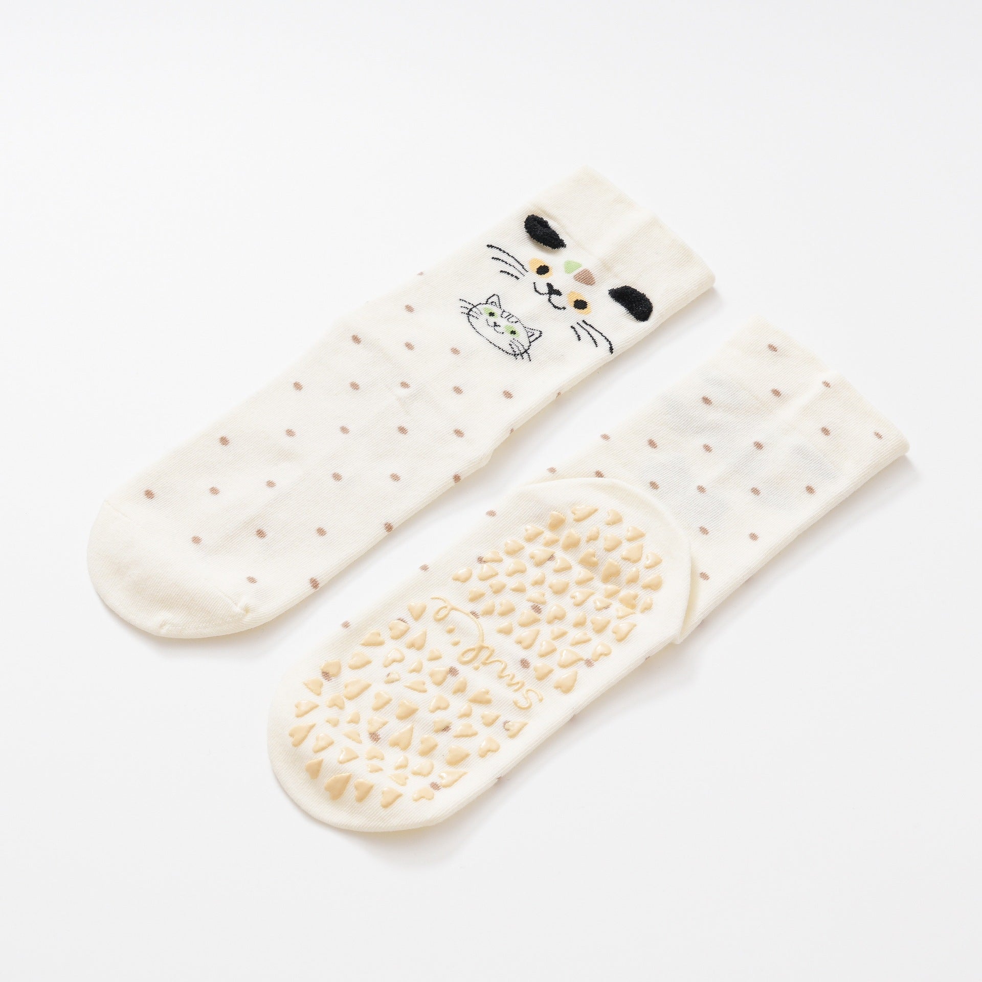 Cute Cat Polka Dot Yoga Socks-Grainvity