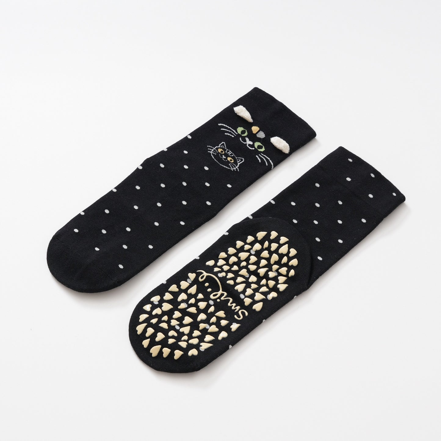 Cute Cat Polka Dot Yoga Socks-Grainvity