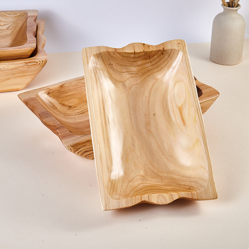 Deep Cedar Wood Fruit Tray & Serving Plate