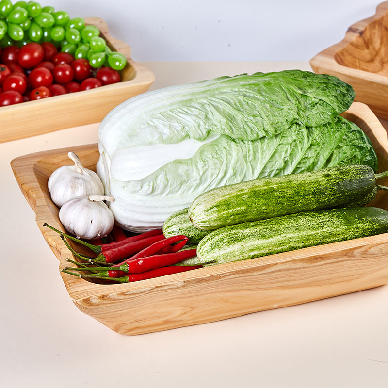 Deep Cedar Wood Fruit Tray & Serving Plate