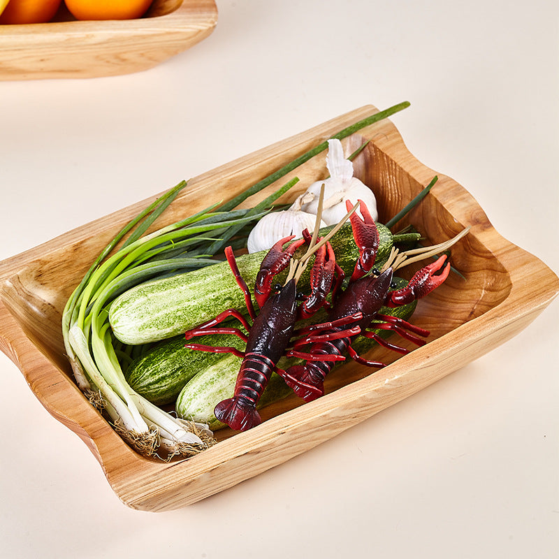 Deep Cedar Wood Fruit Tray & Serving Plate