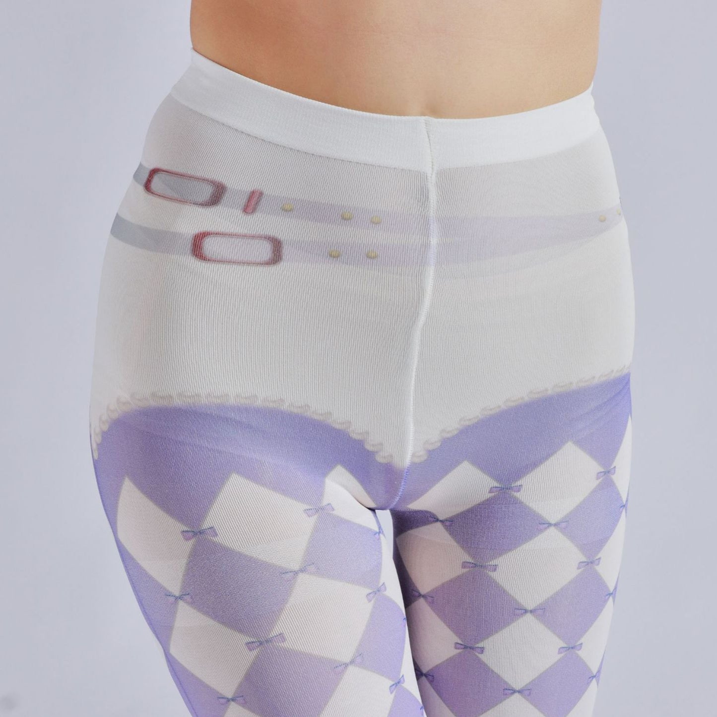 Gradient Purple Plaid Tights-Grainvity
