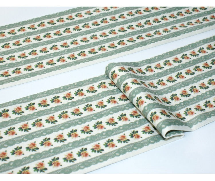 Green Cottage Floral Tights with high elasticity and compression,shaping fit and ideal for weddings, parties, ethnic outfits, and street fashion