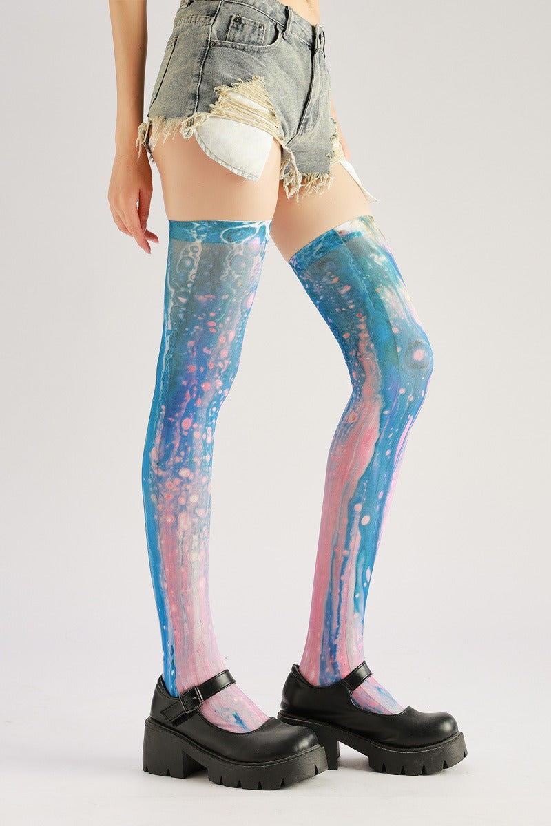 Flowing Starlight Stockings Women's Fancy Dress Costume Accessories, Perfect for Parties, Office, Street Fashion, and Daily Wear