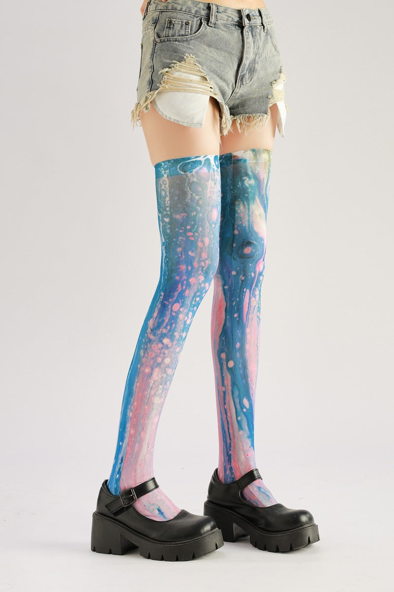 Flowing Starlight Stockings Women's Fancy Dress Costume Accessories, Perfect for Parties, Office, Street Fashion, and Daily Wear