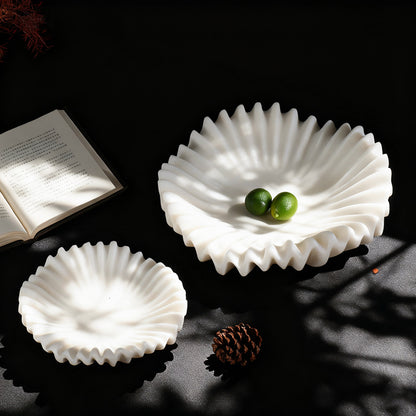 French Style White Marble Decor Plate-Grainvity