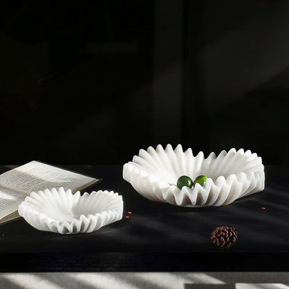 French Style White Marble Decor Plate-Grainvity