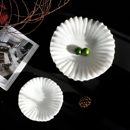 French Style White Marble Decor Plate-Grainvity