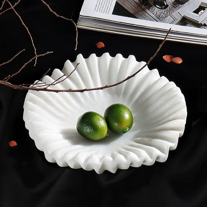 French Style White Marble Decor Plate-Grainvity