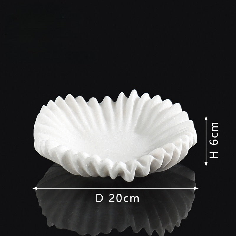 French Style White Marble Decor Plate-Grainvity