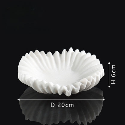 French Style White Marble Decor Plate-Grainvity